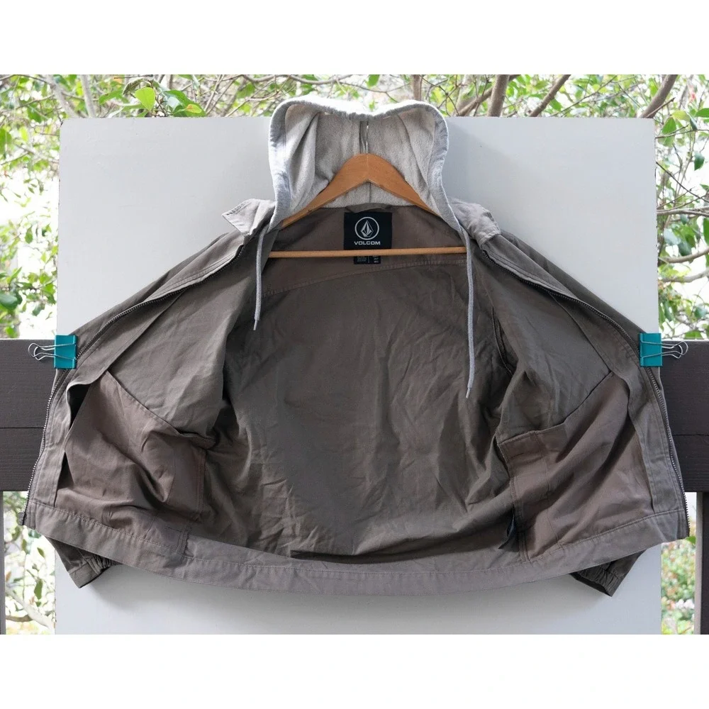 Volcom Rexton Men's Jacket Zip‎ Up Hoodie Grey Size S